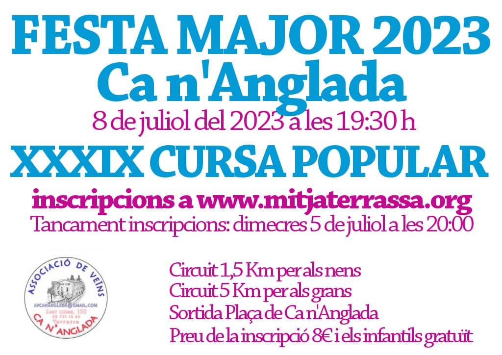 Cursa atlètica popular de Ca n'Anglada 2023
